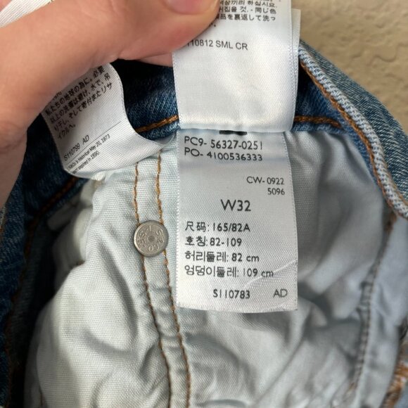 Levi's 501 Button Fly High Rise Distressed Denim Jean Shorts Women's 32 - Picture 9 of 9